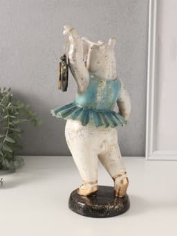Фигурка - часы настольные полистоун «Бегемот-балерина», 13.5×15×32.5 см