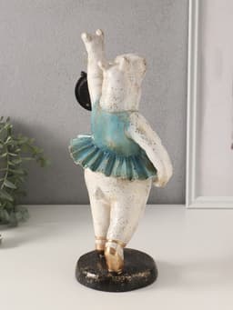 Фигурка - часы настольные полистоун «Бегемот-балерина», 13.5×15×32.5 см