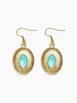 Серьги «Бирюзовый мир» круг, голубые в чернённом серебре