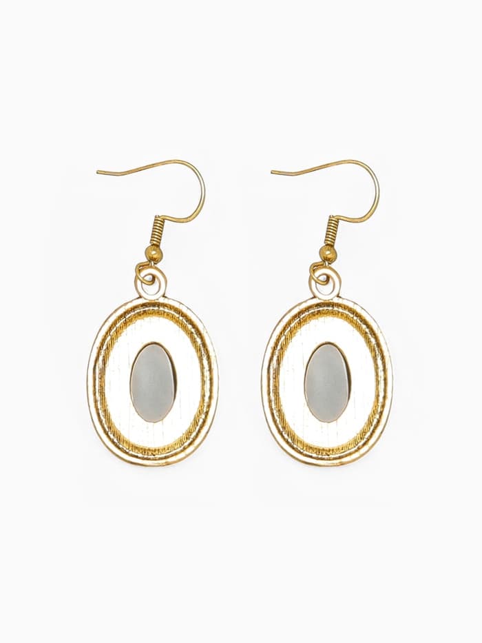 Серьги «Овал» винтаж, чёрные в чернённом золоте