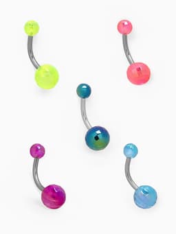 Пирсинг в пупок «Банан», штанга L=2.3 см, МИКС в серебре