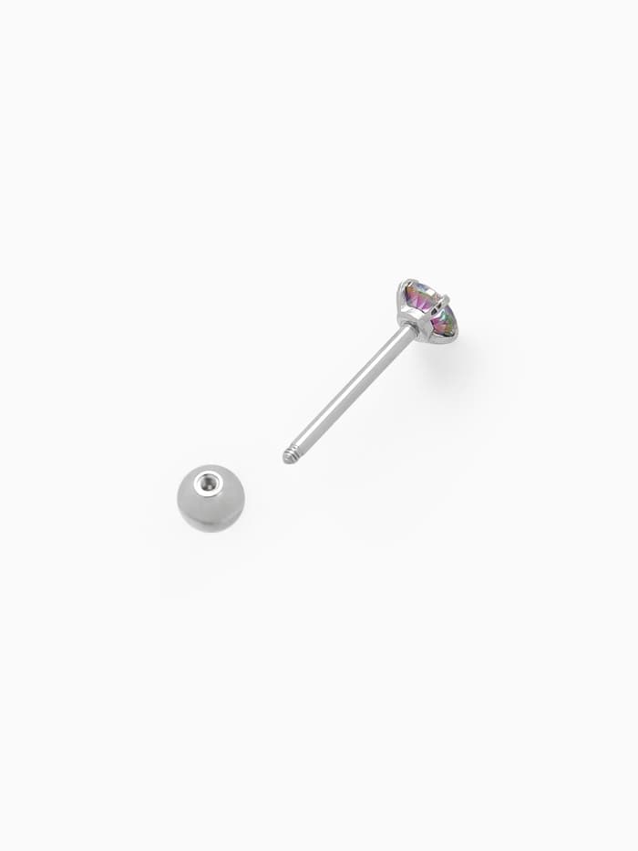 Пирсинг в язык «Штанга», L=2.5 см, бензин в серебре