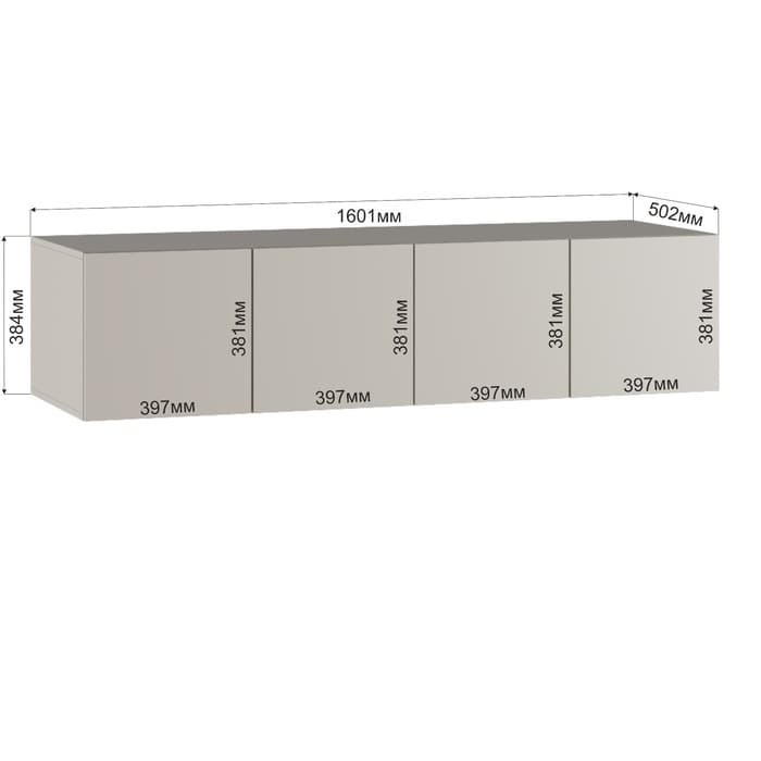 Шкаф – антресоль для четырёхстворчатого шкафа «Бруно», 1600×505×384 мм, цвет кашемир