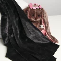 Ткань для рукоделия и шитья, мех коротковорсовой на трикотажной основе, ширина 155 см, чёрная