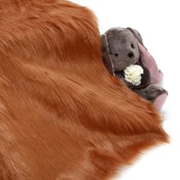 Ткань для рукоделия и шитья, мех длинноворсовой на трикотажной основе, ширина 155 см, терракотовая