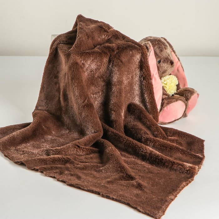 Ткань для рукоделия и шитья, мех коротковорсовой на трикотажной основе, ширина 155 см, темно, коричневая