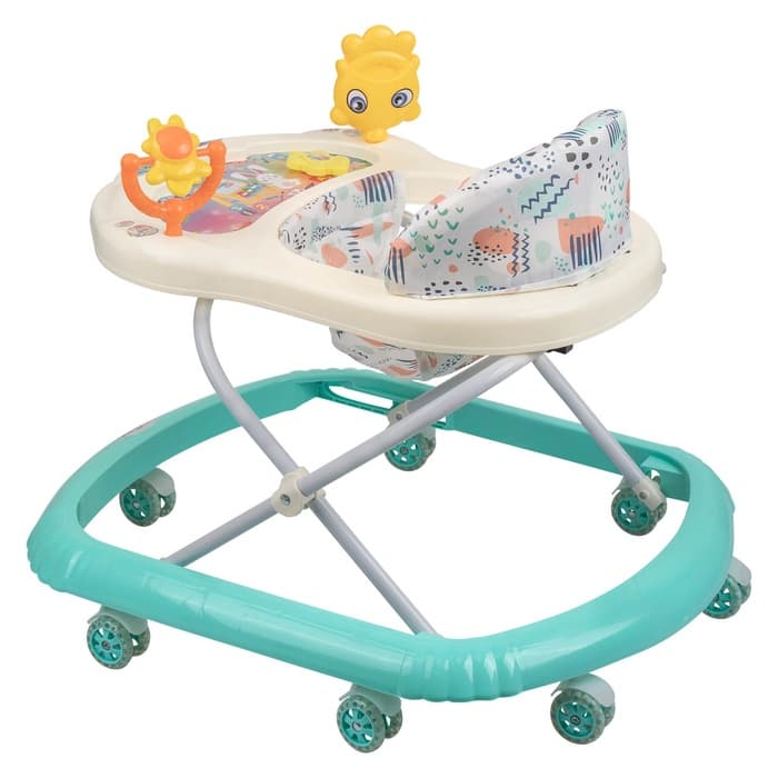 Ходунки «Солнышко С», 7 силиконовых колес, музыкальные, бирюзовый