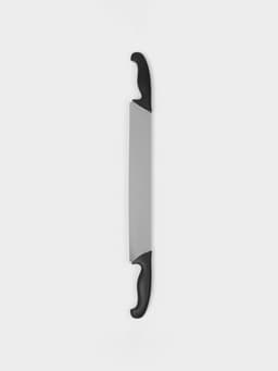 Нож для сыра с двумя ручками Sharp, лезвие 36.3 см, нержавеющая сталь, чёрная ручка