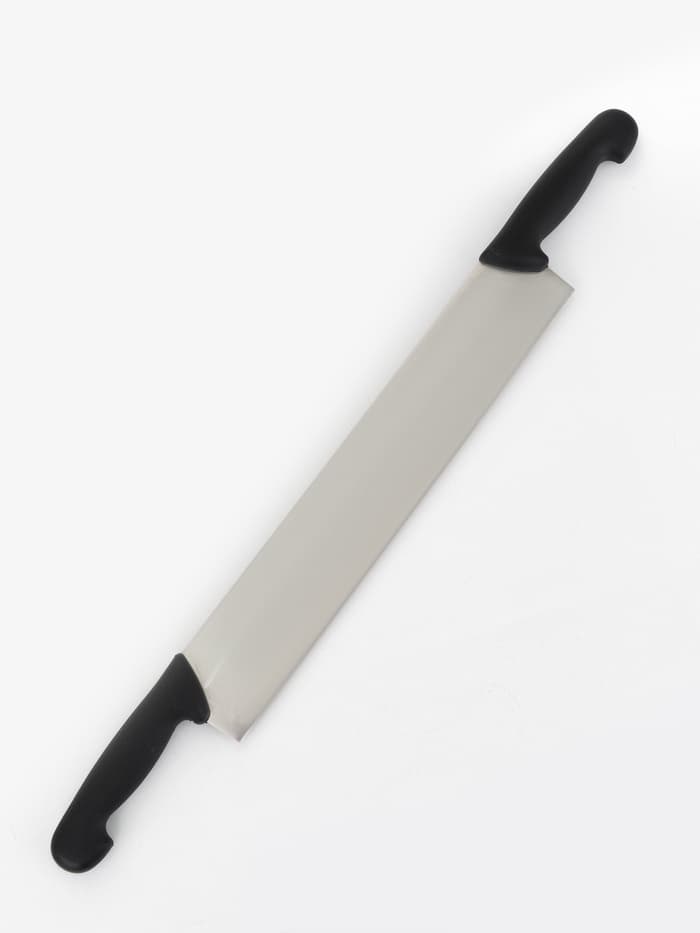 Нож для сыра с двумя ручками Sharp, лезвие 36.3 см, нержавеющая сталь, чёрная ручка