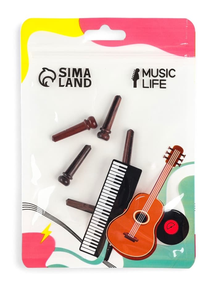 Набор фиксаторов струн Music life, 6 штук, целлулоид