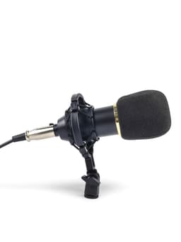 Микрофон конденсаторный Music Life золотой: кабель, ветрозащита, стойка