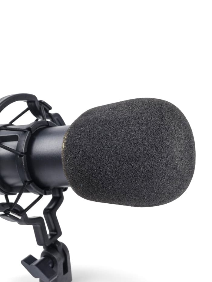 Микрофон конденсаторный Music Life золотой: кабель, ветрозащита, стойка