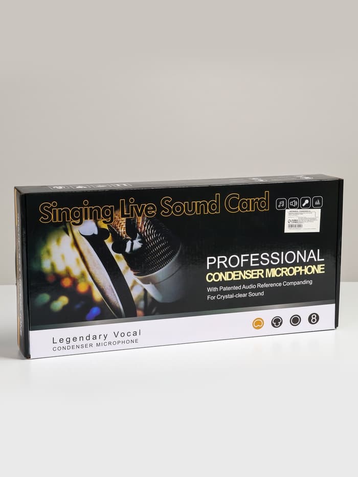 Микрофон конденсаторный Music Life черный: кабель, ветрозащита, стойка