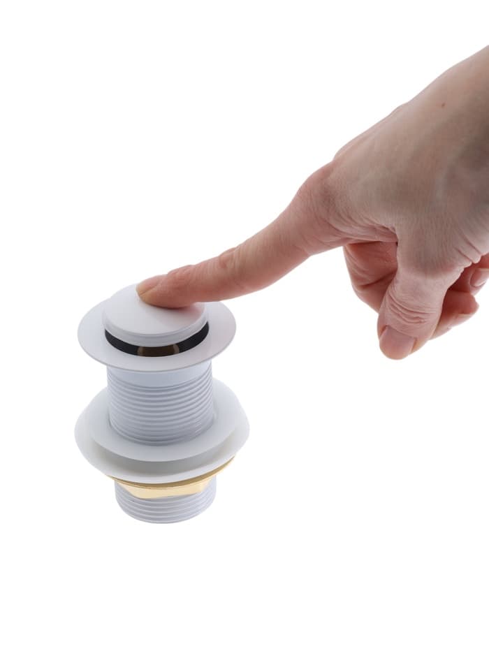 Донный клапан ZEIN engr, маленькая кнопка, без перелива, нержавеющая сталь, белый