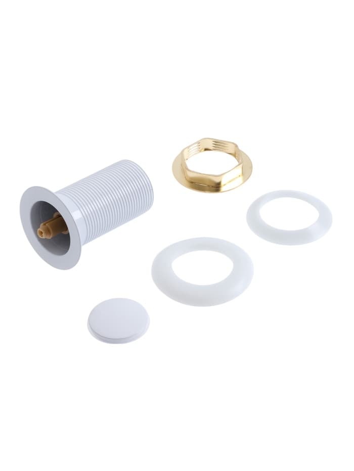 Донный клапан ZEIN engr, маленькая кнопка, без перелива, нержавеющая сталь, белый