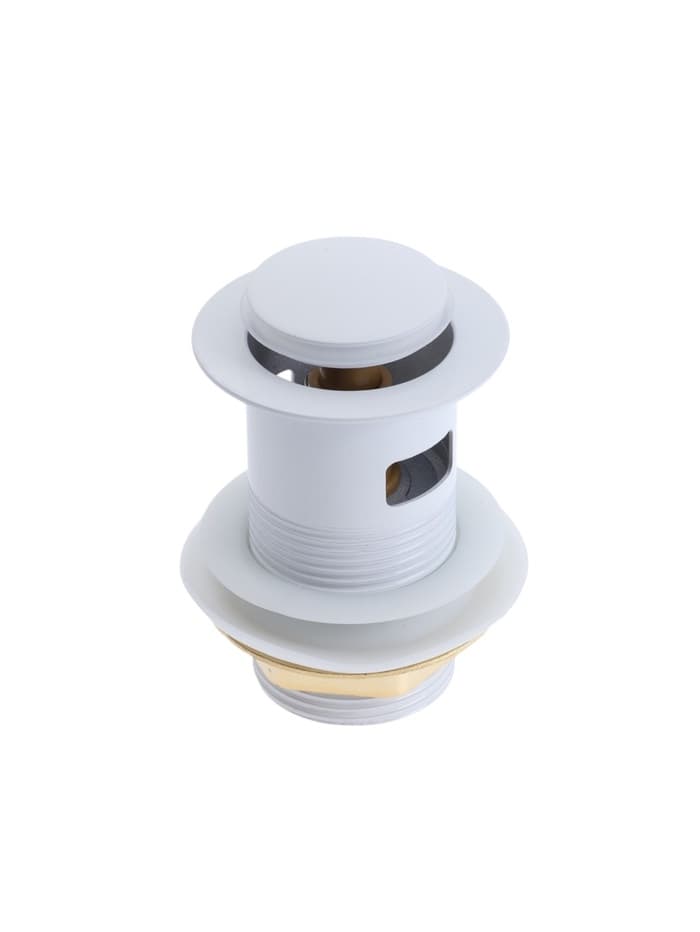 Донный клапан ZEIN engr, маленькая кнопка, с переливом, нержавеющая сталь, белый