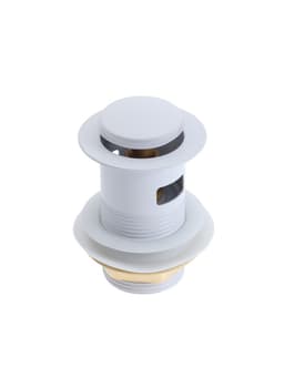 Донный клапан ZEIN engr, маленькая кнопка, с переливом, нержавеющая сталь, белый