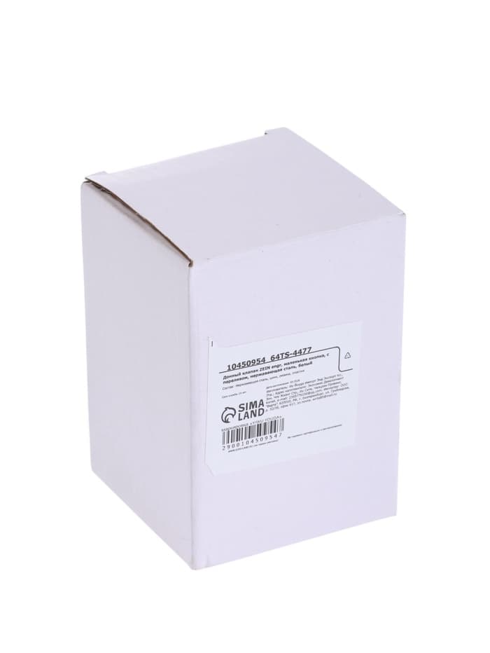 Донный клапан ZEIN engr, маленькая кнопка, с переливом, нержавеющая сталь, белый