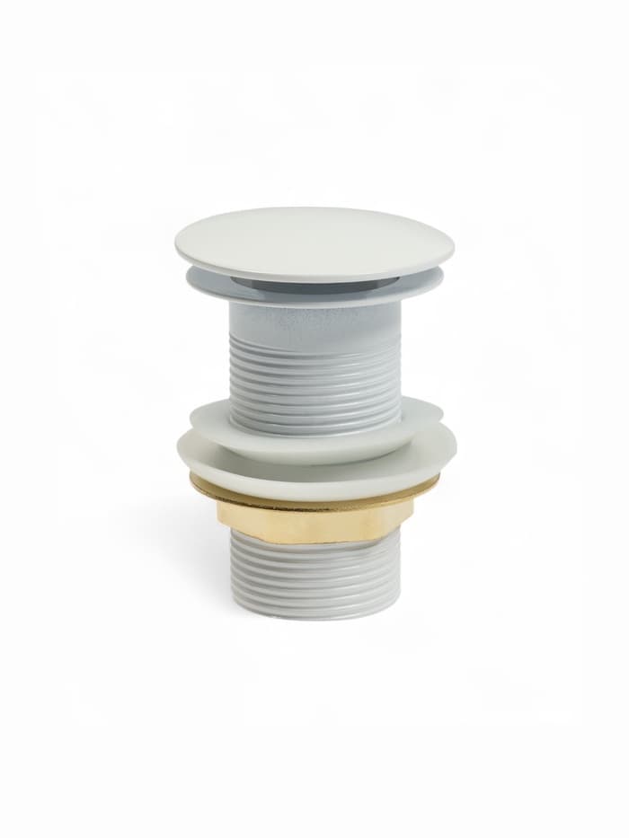 Донный клапан ZEIN engr, большая кнопка, без перелива, нержавеющая сталь, белый