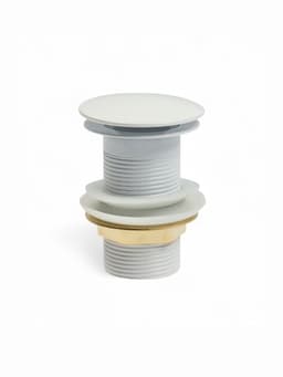 Донный клапан ZEIN engr, большая кнопка, без перелива, нержавеющая сталь, белый