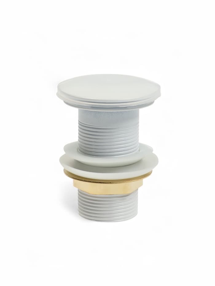 Донный клапан ZEIN engr, большая кнопка, без перелива, нержавеющая сталь, белый