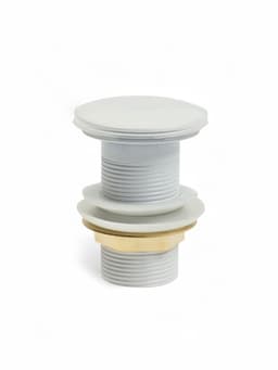 Донный клапан ZEIN engr, большая кнопка, без перелива, нержавеющая сталь, белый