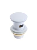 Донный клапан ZEIN engr, большая кнопка, с переливом, нержавеющая сталь, белый