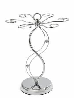 Подставка для бокалов, серебристая, на 6 бокалов