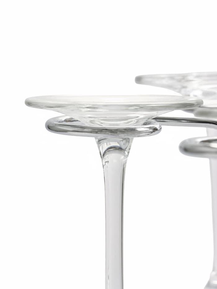 Подставка для бокалов, серебристая, на 6 бокалов