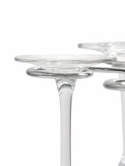 Подставка для бокалов, серебристая, на 6 бокалов