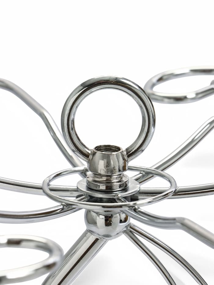 Подставка для бокалов, серебристая, на 6 бокалов