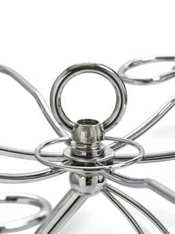 Подставка для бокалов, серебристая, на 6 бокалов