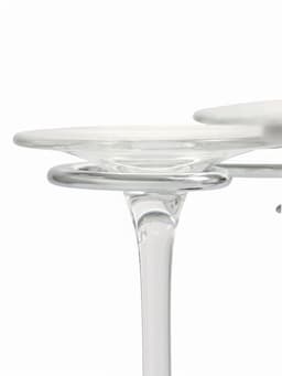 Подставка для бокалов, серебристая с коричневым основанием, на 6 бокалов