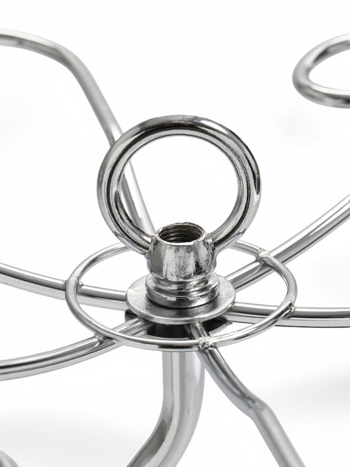 Подставка для бокалов, серебристая с коричневым основанием, на 6 бокалов