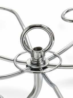 Подставка для бокалов, серебристая с коричневым основанием, на 6 бокалов