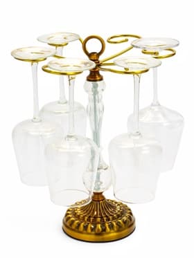 Подставка для бокалов, со стеклом и металлом, на 6 бокалов