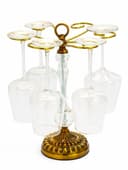 Подставка для бокалов, со стеклом и металлом, на 6 бокалов