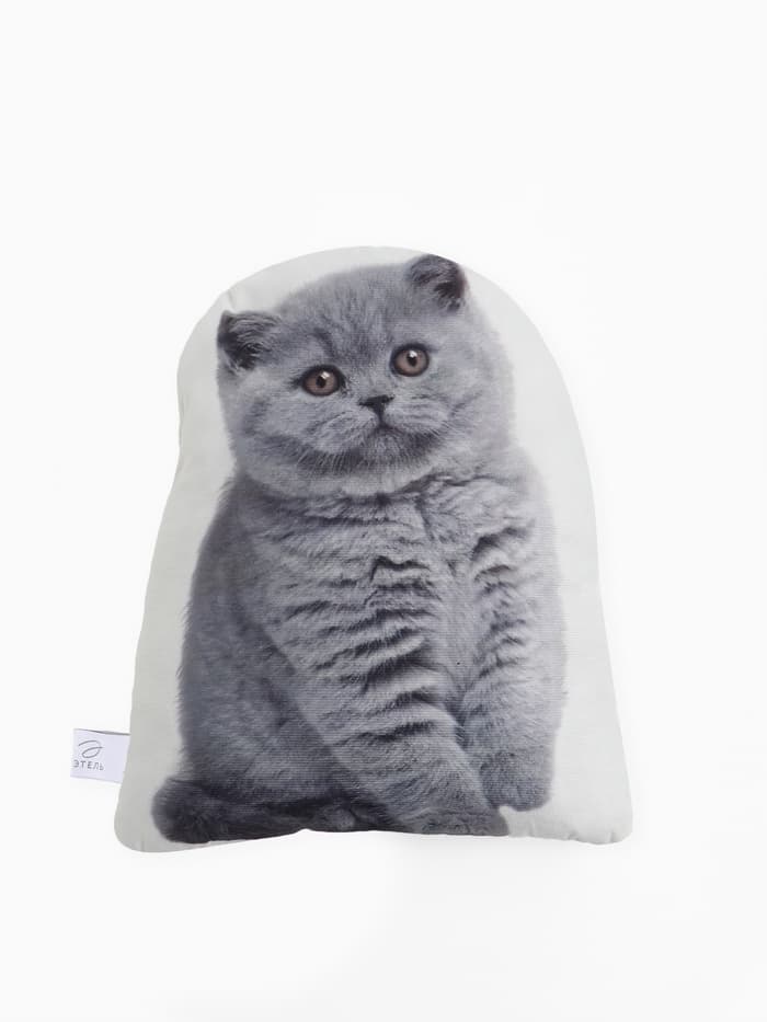 Подушка декоративная «Этель» Fluffy kitten, 40×33 см, велюр