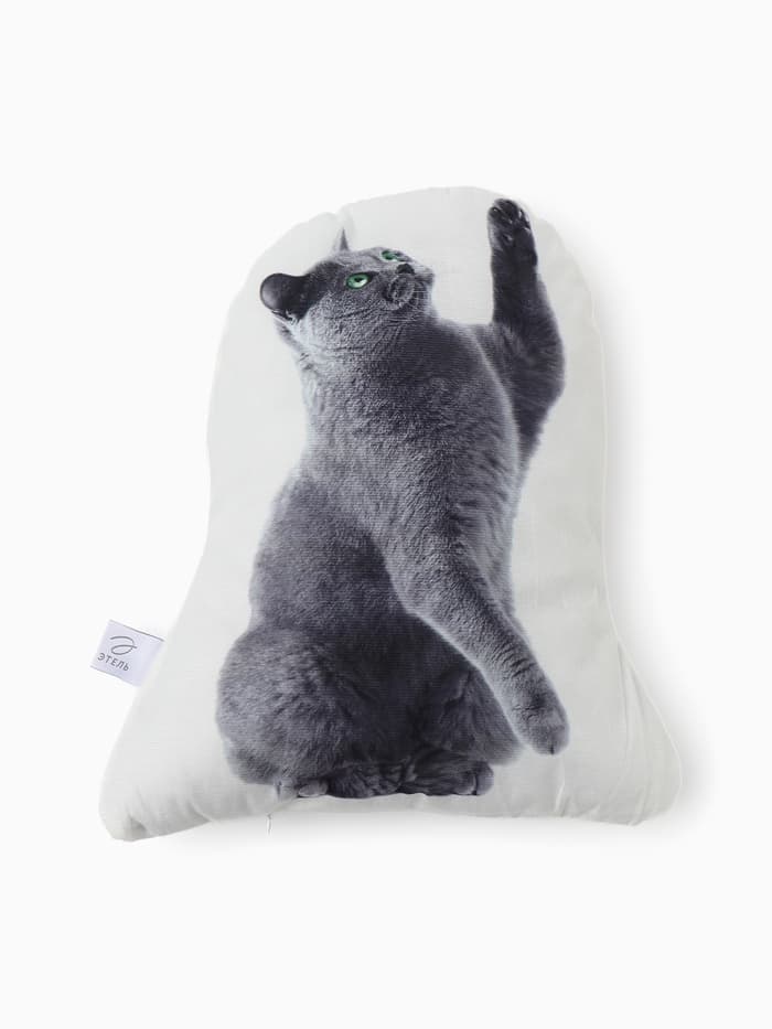 Подушка декоративная «Этель» Playful cat, 40×33 см, велюр