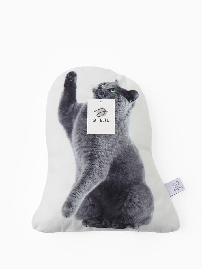 Подушка декоративная «Этель» Playful cat, 40×33 см, велюр