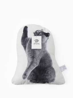 Подушка декоративная «Этель» Playful cat, 40×33 см, велюр