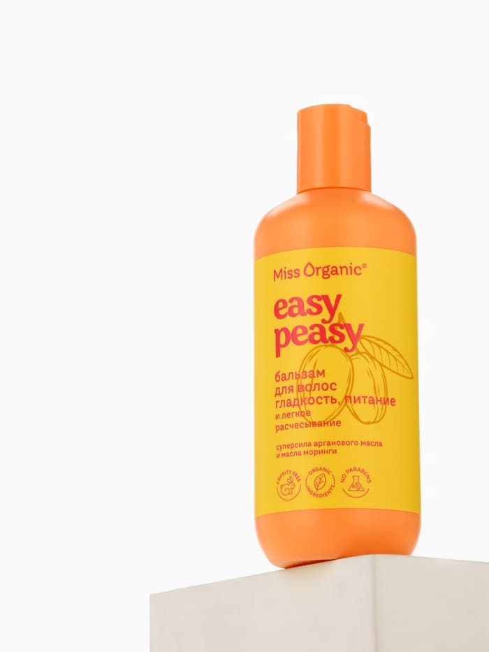 Бальзам для волос Easy, hair, easy, гладкость, питание и легкое расчесывание, 290 мл, Miss Organic