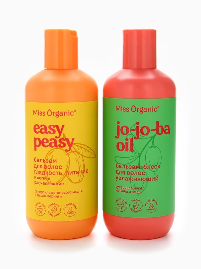Бальзам для волос Easy, hair, easy, гладкость, питание и легкое расчесывание, 290 мл, Miss Organic
