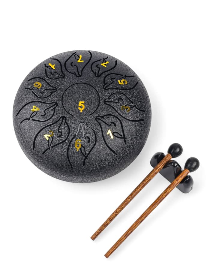 Глюкофон, дельфин черный, 11 лепестков, 18×18×11 см