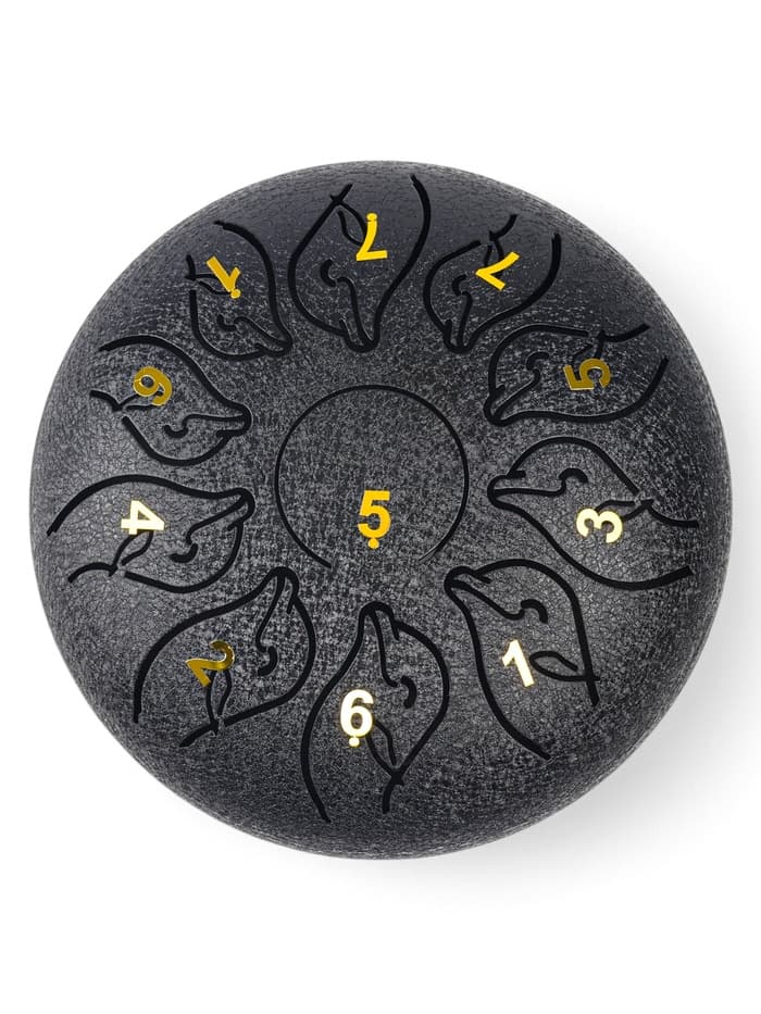 Глюкофон, дельфин черный, 11 лепестков, 18×18×11 см