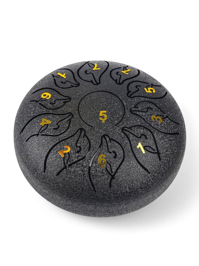 Глюкофон, дельфин черный, 11 лепестков, 18×18×11 см