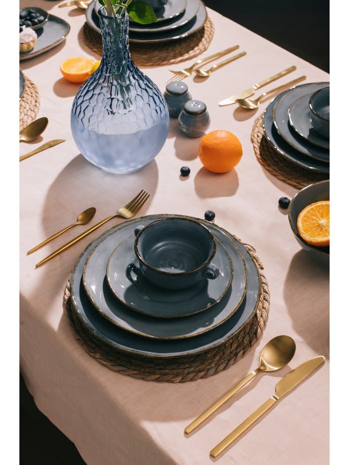 Тарелка Magistro Alpine Frost, d=27.4 см, фарфор, голубовато-серый