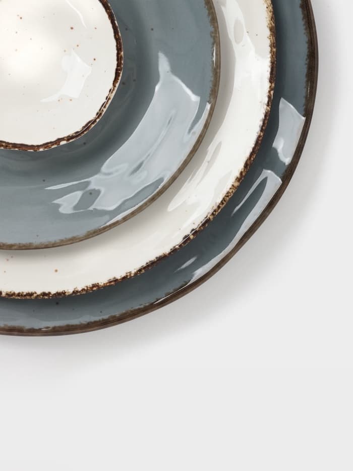 Тарелка глубокая Magistro Alpine Frost, 350 мл, d=23 см, фарфор, голубовато-серый