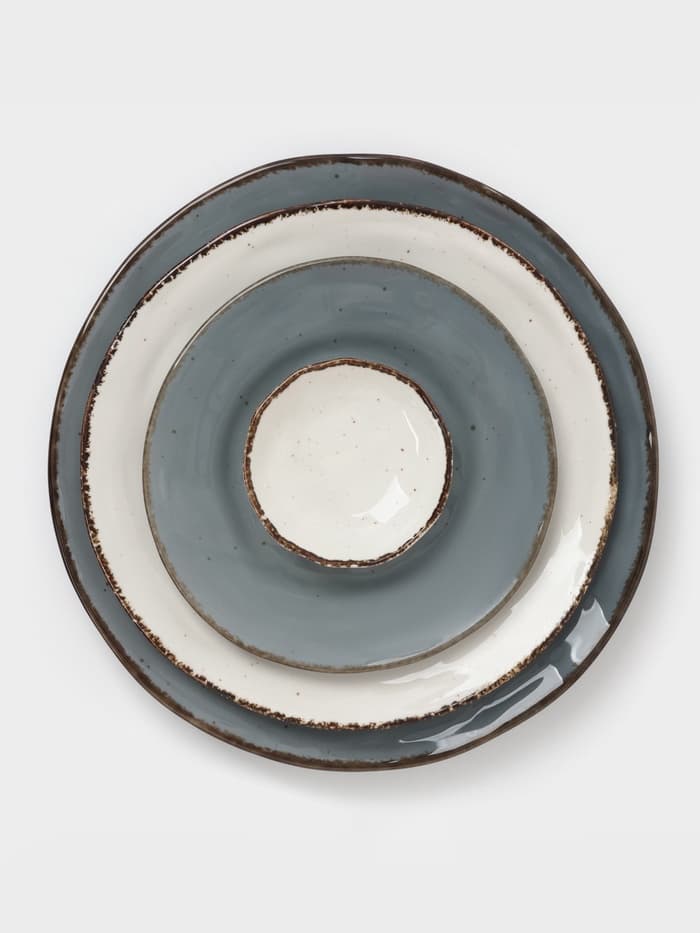 Тарелка глубокая Magistro Alpine Frost, 350 мл, d=23 см, фарфор, голубовато-серый