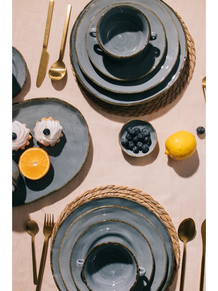 Тарелка глубокая Magistro Alpine Frost, 350 мл, d=23 см, фарфор, голубовато-серый